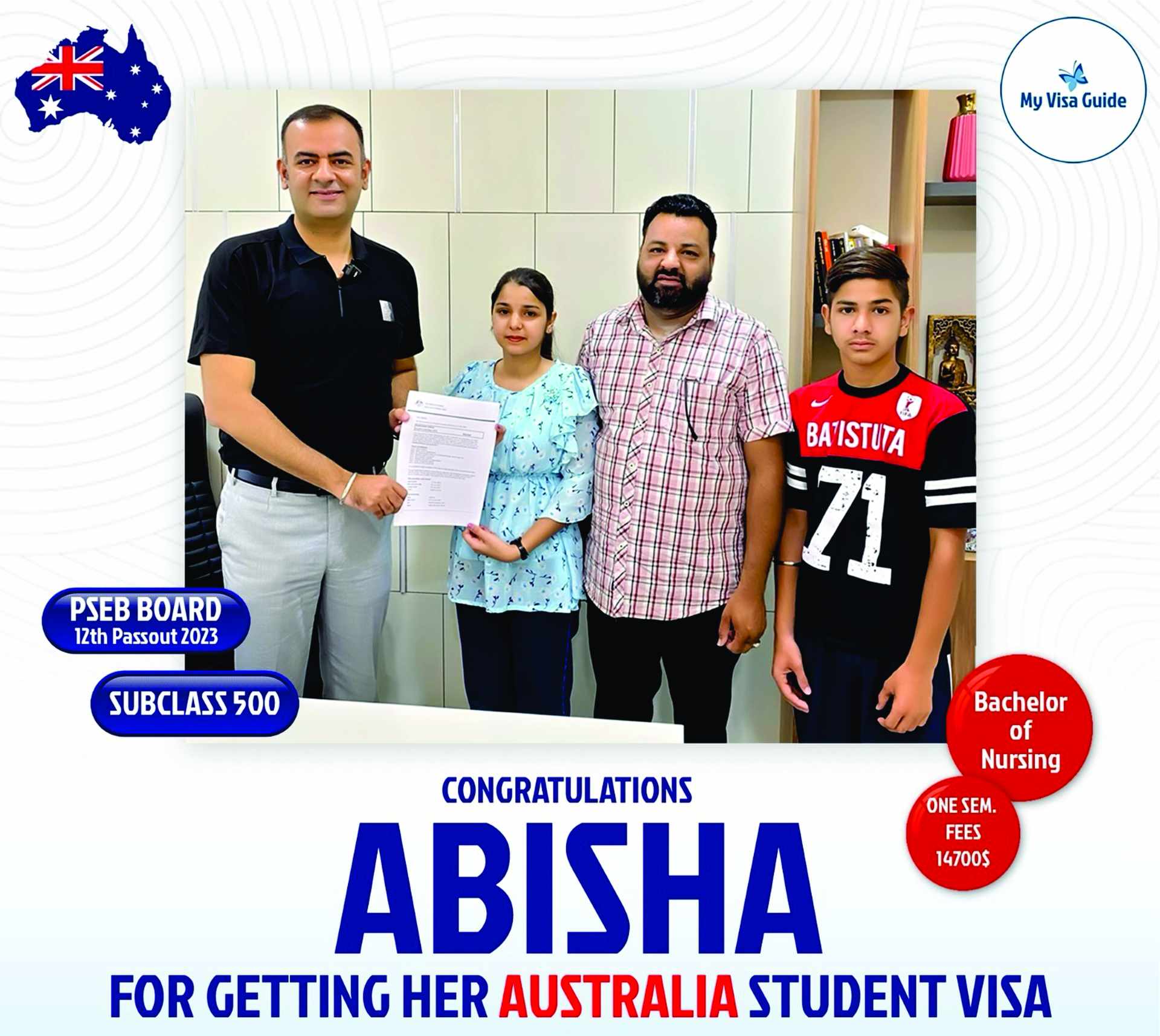 Abisha — Student Visa · Subclass 500