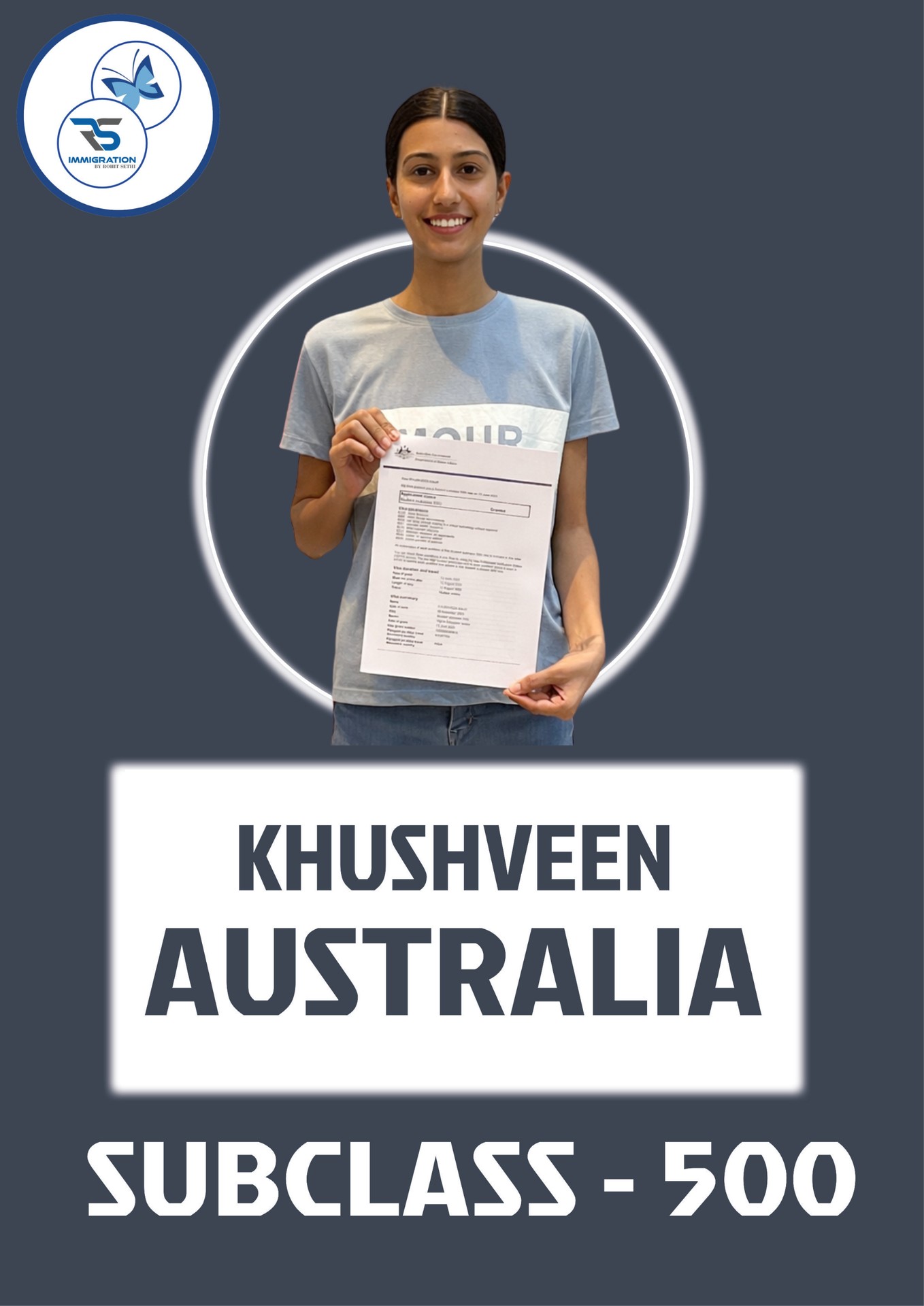 Khushveen — Student Visa · Subclass 500